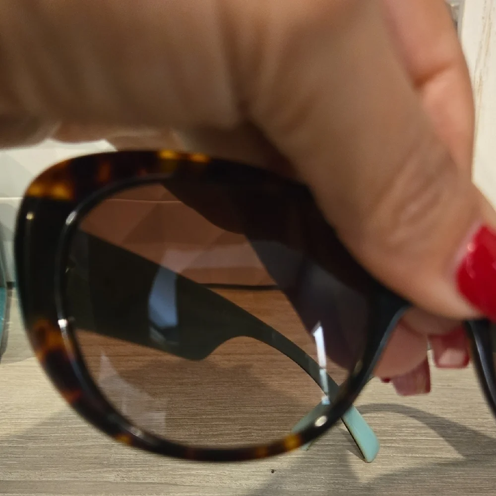 Tiffany & Co. Dark Brown Sunglasses with Turquoise Case - Picture 8 of 16